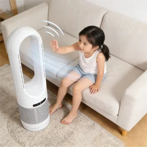 2 in 1 Tower Air Purifier Fan Bladeless Design with HEPA Filter DC Motor Remote Control 99% Particle Capture
