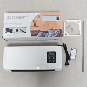 2-in-1 Wall Desktop Mount Electric Heating Cooling Fan Adjustable Thermostat Dual Purpose Energy Efficient Warm & Cool Air Fan