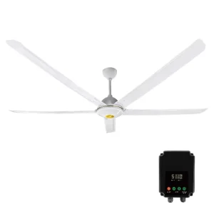 2.5M 100 Inch Industrial Ceiling Fan HVLS 150W Energy Saving Pure Copper PMSM Ceiling Fan 600m3/min High Airflow Large Fan