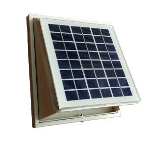 2.5W Plastic Solar Wall Fan Brushless DC Motor Corrosion Resistant Plastic Housing Max 60 CFM for Shed Greenhouse RV Pet House