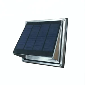 2.5W Solar Wall Fan Brushless DC Motor SUS304 Stainless Steel Housing Duct120mm for Shed Pet House Equipment Box