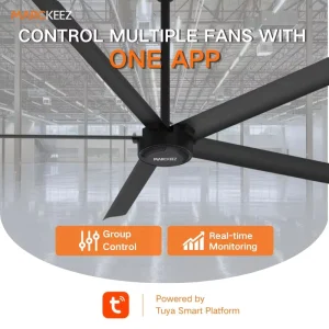 2.5m PMSM Motor Ceiling Fan Big Airflow Energy Efficient Ceiling Fan