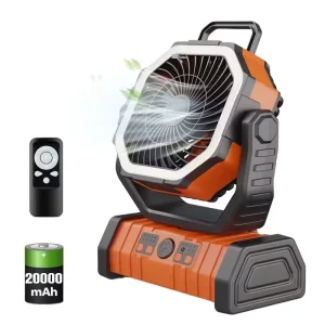 20 000 Mah Portable Charging Fan USB Fan with LED Light Battery Power Bank Outdoor Workbench Cold Air Cooling Fan