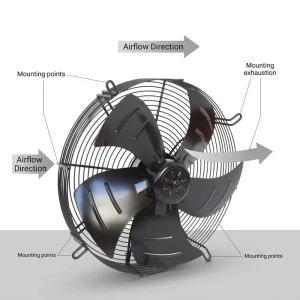 20-Inch Industrial Axial Fan App-Controlled Ventilation Black
