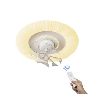 20 Inch Modern Ceiling Fan with Lights and Remote Control Dual Purpose LED Smart Silent Fan Lamp for Home Office