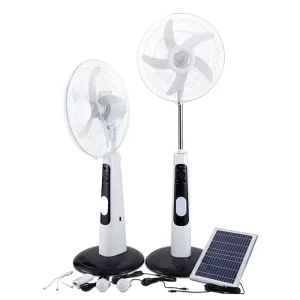 20 Inches Solar Rechargeable Standing Fan with Solar Panel Output Led Light