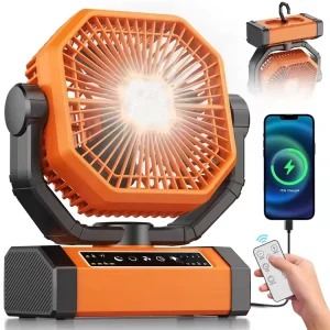 20000Mah Rechargeable Battery Operated Fan Portable Camping Ceiling Fan Lantern for Tents Tent Camping Fan Rechargeable Battery