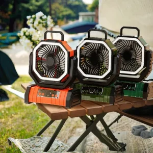 20000mAh Modern Outdoor Camping Fan High Wind Portable LED Remote Control 4 Speed Adjustable Plastic Table air Cooler Ventilador