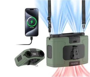 20000mAh Portable Mini USB Rechargeable Bladeless Personal Waist Clip on Wearable Neck Fan for Car & RV Use