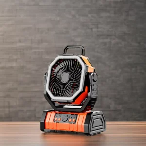20000mAh Portable Outdoor Fan Automatic Rotation LED Light Rechargeable Battery Portable Fan with Touch+Remote Control Household