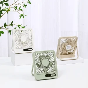 2025ABS Summer Portable Standing Hangable Durable Electronic Display Screen USB Rechargeable Battery Table Fan