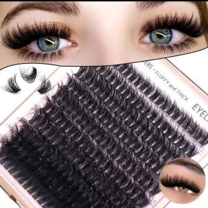 20P 30P 40P 50P 60P 80P 100P 200P Mango Cluster Lashes 200pcs Clusters Fluffy D Curl 10 18mm Cashmere Fan Eyelashes