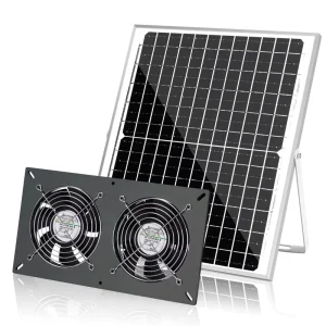 20W 12V Solar Panel Powered Waterproof 3 Fan Kit for Outdoor Chicken Coop Customizable OEM & ODM Exhaust Intake Air Cooling Fans