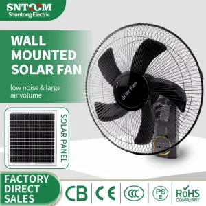 20W 18000mAh Rechargeable Wall Mounted Solar Fan 16 Inch 4 Speed DC Quiet Fan for Home Office Dormitory Ventilation Fan