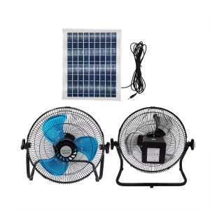 20W Desk Mini Fan 12V DC Table Solar Fan 12inch With Solar Panel Customized Desk Fan