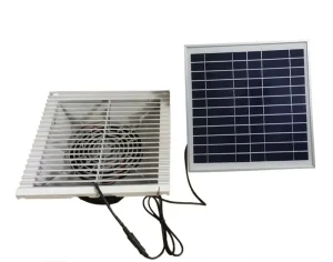20W Solar Exhaust Wall Fan for Cabinet Container House Shed RV Corrosion Resistant Plastic Construction 3m Cord