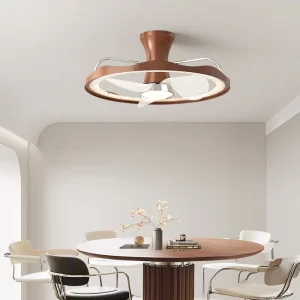 21 Inch Modern Ceiling Fan with Light Remote Control 6 Speed Led Lamp for Bedroom Bathroom Iron Flower Bldc Retractable Chrome
