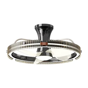 21-Inch Modern LED Lamp Ceiling Fan Light Remote Control 6-Speed 3-Blade Baseless Propeller Combo Bedroom Bathroom Flower