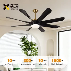 #2181 Factory Direct 60 Inch Abs Blade All Copper Motor Rustic Decorative Led Ceiling Fan Light Fan with Light for Ceiling