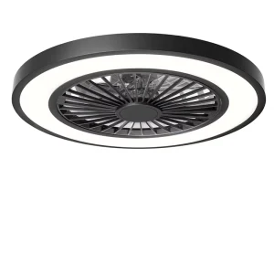 22 Inch Smart Modern Plastic Ceiling Fan with LED Light Remote Control 6-Speed Dimmable Home Office Use Motor