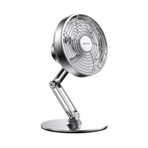 2200mAh Rechargeable Desktop Metal USB Small Fan for Office Bedroom 360° Rotating Folding Metal Fan
