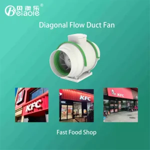 220V 230W Electric AC Ball Bearing Oblique Flow Ventilation Axial Duct Exhaust Fan