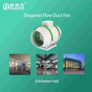220V 360W Electric Plastic Oblique-Flow Axial Silent Duct Exhaust Fan for Industrial Use