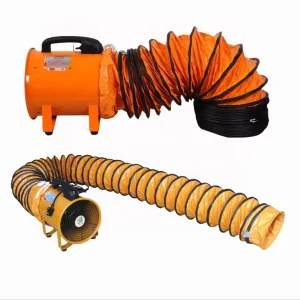 220V 50Hz 8″ 200MM Portable High Pressure Axial Flow Industrial Exhaust Air Blower Fans Duct 5 Meter Electric OEM Cast Iron