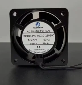 220V 6030 AC Axial Flow Exhaust Fan with Dual Ball Bearings PBT Blades Aluminum Alloy Low-Noise Free-Standing