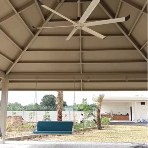 220V 8-10ft DC Motor HVLS Fan Commercial Customizable Ceiling Fan for Villa Air Quality Improvement White HVLS Ceiling Fan