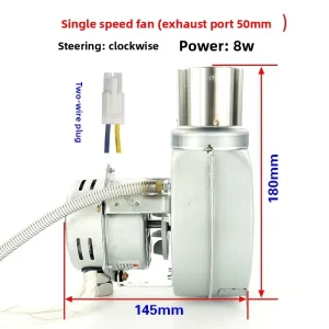 220V Copper Wire Gas Water Heater Forced Draft Fan Motor Replacement 50mm 60mm Outlet