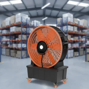 220V Electric Ball Bearing Industrial Mobile Standing Fan with Spray Water 95cm for Factory & Warehouse
