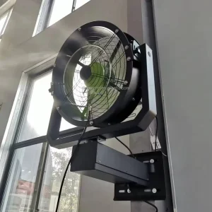220V Ip65 Wall Mounted Mist Fan Industrial Heavy Duty Outdoor Cooling Water Sprayer High Airflow Ventilation Device