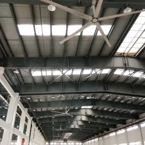 220V PMSM Industrial Ceiling Fan High Volume Low Speed 16ft Metal Outdoor App-Controlled