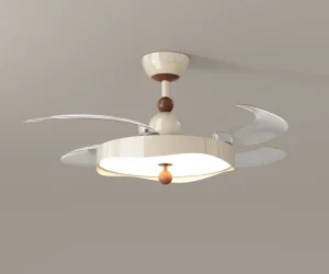 220V Remote Control LED Ceiling Fan Light with Bluetooth Dining Bedroom Indoor Application Copper BLDC Motor New Design