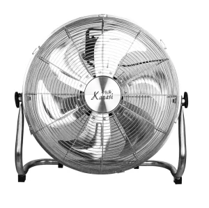 220V Silver 5 Blades Metal Industrial Floor Fan for Outdoor Commercial Garage and Home Use