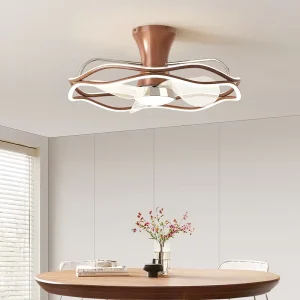 23 Inch Modern LED Lamp Ceiling Fan Light 6 Speed Remote Control Detachable Regulator Motor ABS for Bedroom White