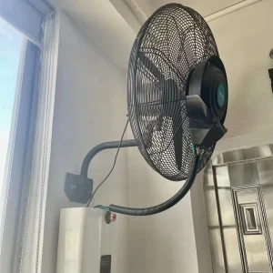230W 220V Industrial Water Mist Fan with 3 Speed Metal Blades for Household Garage Hotel and Outdoor Use