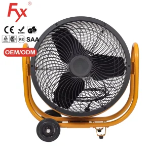 24 Inch Heavy Duty Portable Industrial Fan with Wheels Mobile Electric Cooling Fan for Workshop Warehouse Garage Factory Use