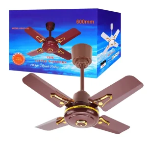 24 Inch Metal Air Cooling Ceiling Fan with Foldable 4 Blade Quiet Design Mechanical Control Household Use