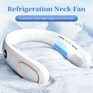 2400mAh LED Display 5 Speeds Neck Fan USB Mini Portable Quiet Bladeless Summer Wearable for Sports Outdoor