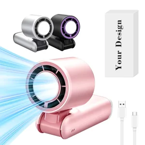 2400mAh Large Capacity Battery Mini Cooler Fan 100 Levels Coolness Strong Wind Power Turbo Fan 6h Ultra-Long Runtime Pocket Fan