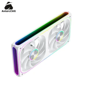 240mm Interlocking Chassis Fan Center CD Ring Glow Side Infinite Mirror High Speed PWM Smart Temp Control PC Fan