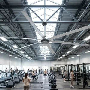 24FT HVLS Industrial Ceiling Fan Silent Energy Saving Special Fan for Gym and Fitness Center Ventilation