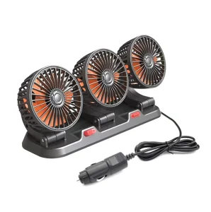 24V 12V Triple Heads Car Fan 6 Inch Blade Low Noise Dashboard Truck Fan Car Accessories RV Boat Cabin caravan Van