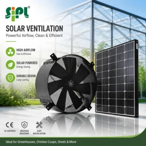 24V DC Solar Wall Mounted Axial Fan Galvanized Steel Shell Ball Bearing 14 Blade Diameter 5 Year Warranty Roof Wall Mountable