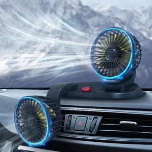 24V Large Truck 12V Car Universal Dual Head Cooling Fan High Power Electric Interior 6-Inch Plastic Blades Fan