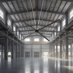 24ft Diameter Large Industrial Ceiling Fan HVLS Electric 6 Blades Aluminum Alloy 220V AC for Warehouse