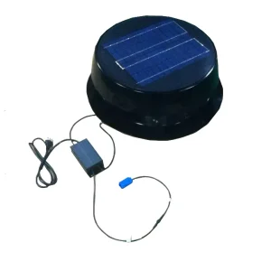 24h Operation Solar Attic Fan 20W Solar Panel and AC Powered Max 1599 CFM for Residential House Reduce Excess Heat Moisture