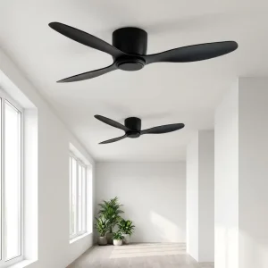 25 42 52 Inch Flush Mount Ceiling Fan with Light Low Profile 3 Blade DC BLDC Motor 6 Speed Remote Strong Wind for Bedroom